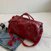 Sac de voyage en cuir PU femme rouge