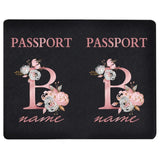 image du protège passeport personnalisé en cuir pu avec la lettre b