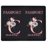 image du protège passeport personnalisé en cuir pu avec la lettre c
