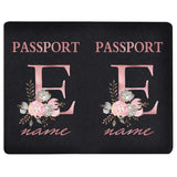 image du protège passeport personnalisé en cuir pu avec la lettre e