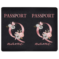 image du protège passeport personnalisé en cuir pu avec la lettre q