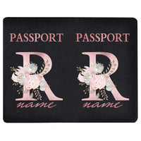 image du protège passeport personnalisé en cuir pu avec la lettre r