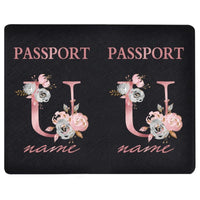 image du protège passeport personnalisé en cuir pu avec la lettre u
