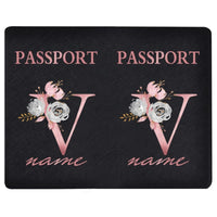 image du protège passeport personnalisé en cuir pu avec la lettre v