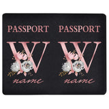 image du protège passeport personnalisé en cuir pu avec la lettre w
