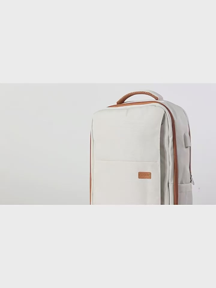 vidéo présentant le sac à dos de voyage femme avec rangement pour ordinateur