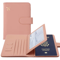 image de protège passeport en cuir pu rose