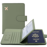 image de protège passeport en cuir pu vert