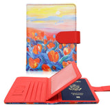 image de protège passeport à fleurs tulipe