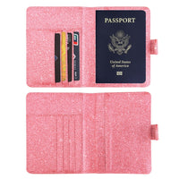 image d'un protège passeport à paillette ouvert